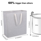 Laundry Hamper Clothes Hamper Large Capacity Basket with Extended Handles for Storage Clothes Toys in Bedroom, Bathroom, Foldable, 100L, Grey