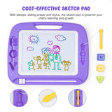 Large Magnetic Doodle Board, Magnetic Erasable Drawing Pad Gift for Kids Toddler (Purple)