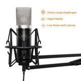 Cardioid Condenser Microphone, USB Computer Mic Kit with 24mm Diaphragm/Spider Shock Mount for Podcasting, Gaming, Streaming, YouTube, Voice Over, Studio/Home Recording, TC-2030