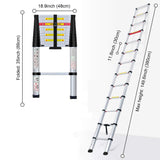 Aluminum Telescopic Extension Multi-Purpose Ladder, 12.5FT, 330lbs Capacity