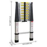 EN131 15.5ft Telescoping Ladder Aluminum Telescopic Extension Tall Multi Purpose