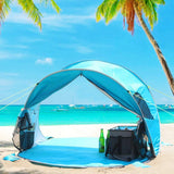 UPF 50+ Easy Pop Up 3-4 Person Beach Tent Sport Umbrella Instant Sun Shelter Tent Sun Shade Baby Canopy