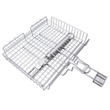 Portable 430 Stainless Steel Barbecue BBQ Grilling Basket Removable Handle