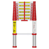 12.5FT EN131 Telescoping Ladder Aluminum Telescopic Extension Tall Multi Purpose (12 .5 Ft Black)