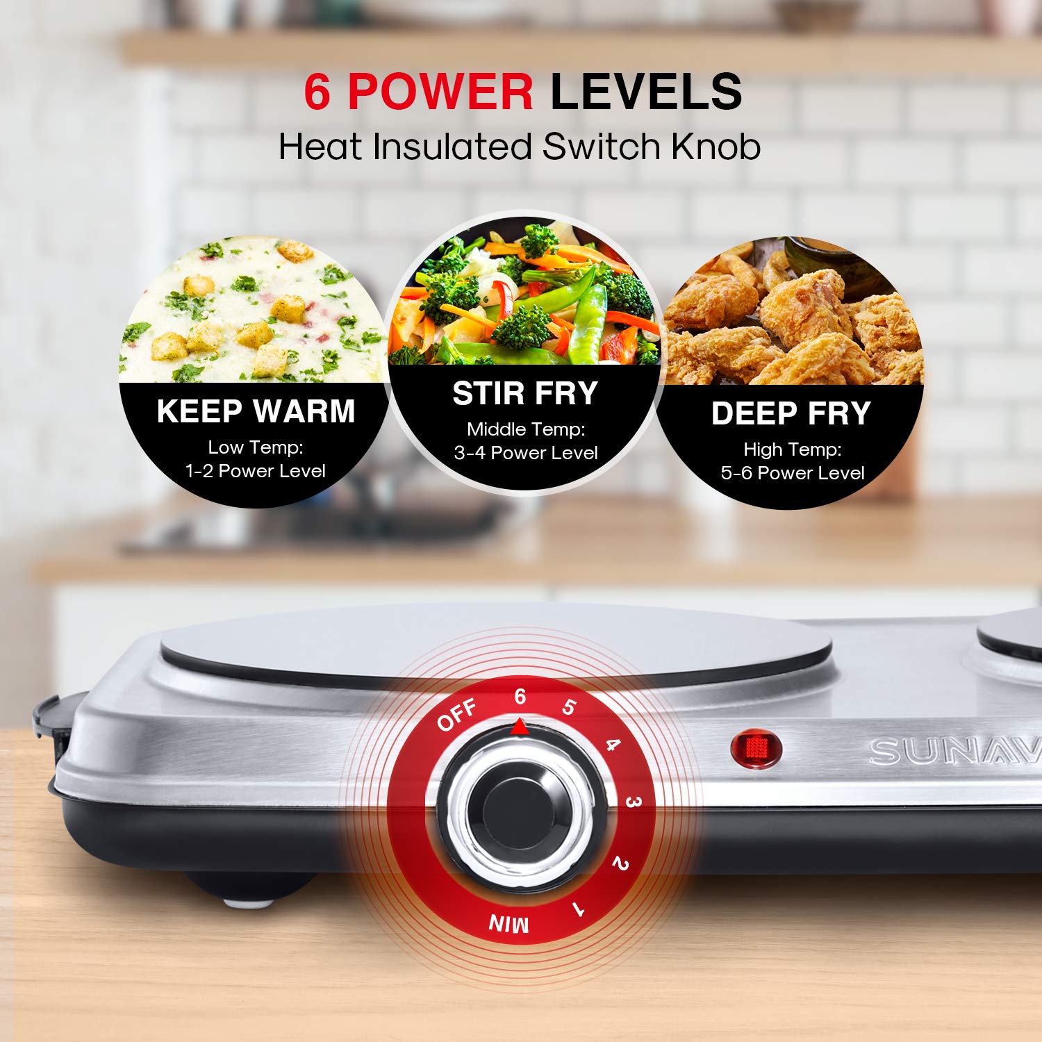 Carbon stove 2 levels power oscillation hot house 1000W, Innoliving IN –  Inshopping