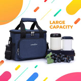 Large Lunch Bag Insulated Lunch Box Soft Cooler Cooling Tote for Adult Men Women, 24-Can (15L), Blue