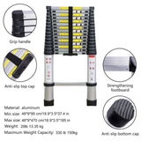 EN131 15.5ft Telescoping Ladder Aluminum Telescopic Extension Tall Multi Purpose