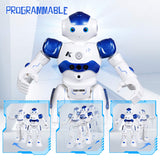 RC Robot Toy, Programmable Smart Infrared Sensing Robot for Kids Birthday Gift Present, Blue