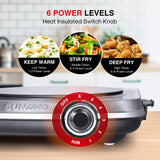 Electric Infrared Burner, 1200W Ceramic Glass Hot Plate, 6 Power Levels Stainless Steel Single Burner for Kitchen Camping RV and More