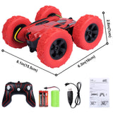 RC Stunt Car Toy, Remote Control Car with 2 Sided 360 Rotation for Boy Kids Girl, Red