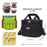 Insulated Lunch Box, 17-Can (15L), Black