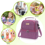 2 Compartment Lunch Box Insulated Lunch Bag Leakproof Thermal Bento Bag for Adults Men Women, 7L, Rosy