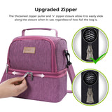 2 Compartment Lunch Box Insulated Lunch Bag Leakproof Thermal Bento Bag for Adults Men Women, 7L, Rosy