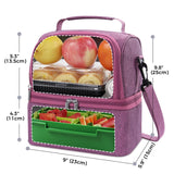 2 Compartment Lunch Box Insulated Lunch Bag Leakproof Thermal Bento Bag for Adults Men Women, 7L, Rosy