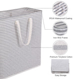 Laundry Hamper Clothes Hamper Large Capacity Basket with Extended Handles for Storage Clothes Toys in Bedroom, Bathroom, Foldable, 100L, Grey