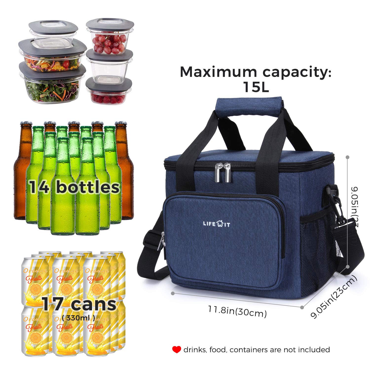 Lunch Bags for Women, 17L Large Insulated Leak Proof Cooler Bag, Lunch Purse