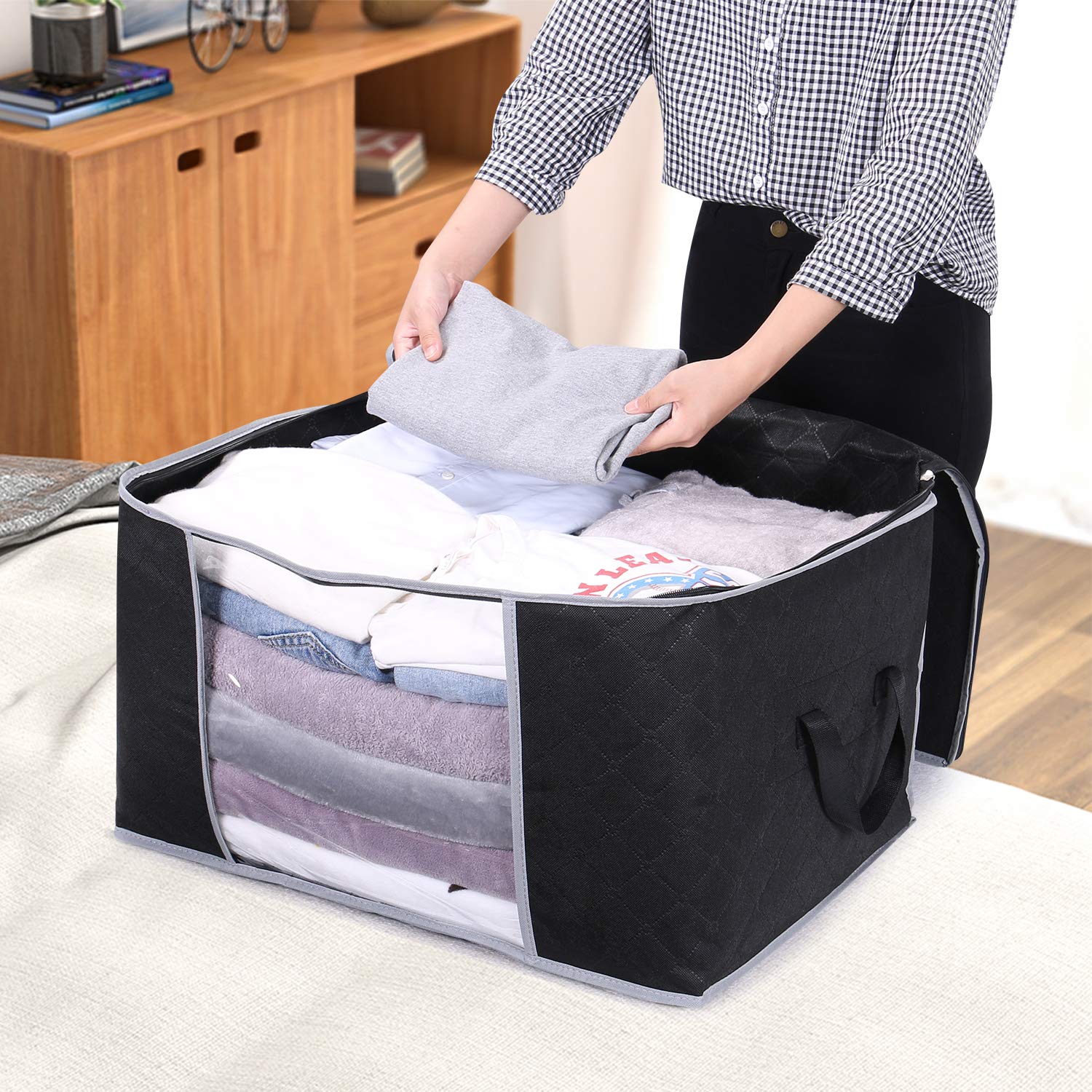 Lifewit Large Capacity Clothes Storage Bag Organizer with
