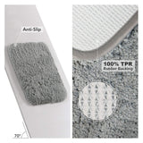 Bathroom Rug Bath Mat 24"x16" Non-Slip Rubber Microfiber Soft Water Absorbent Thick Shaggy Floor Mats, Machine Washable, Grey