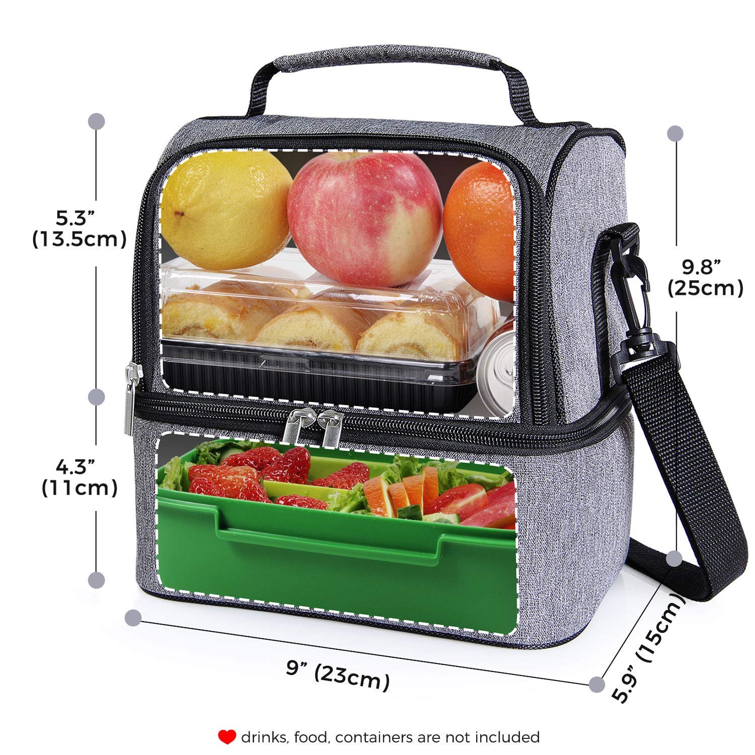 Insulated Lunch Box for Men Women, Leakproof Thermal Lunch Bag