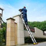 12.5FT EN131-6 Telescoping Ladder, One-Button Retraction, Pro Aluminum Ladder, 330 Lbs Capacity