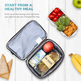 2 Compartment Lunch Box Insulated Lunch Bag Leakproof Thermal Bento Bag for Adults Men Women, 7L, Grey