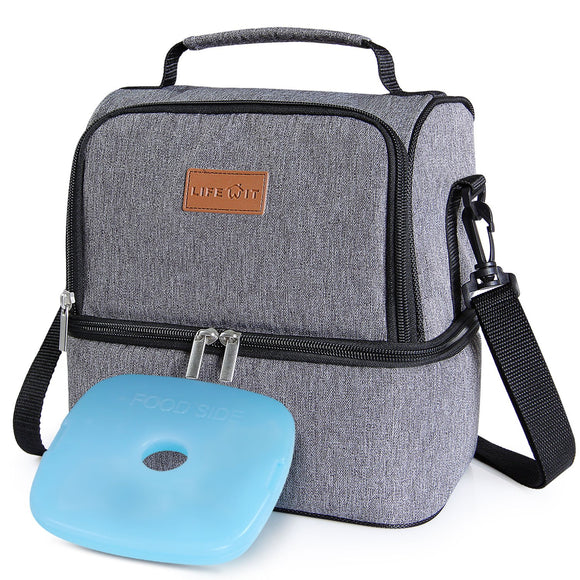 Lifewit 7L Dual Compartment Insulated Lunch Bag {GREY} – Armdeot Interiors